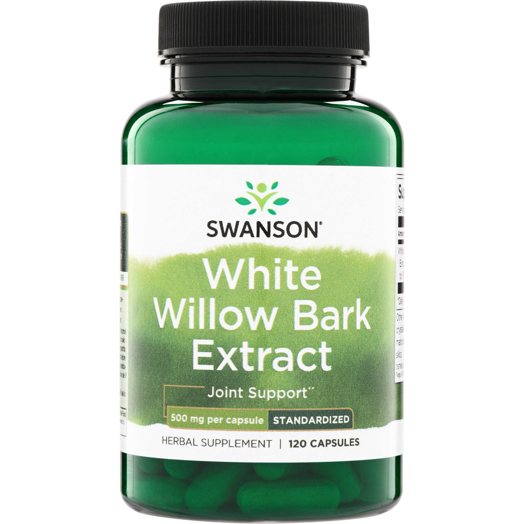 SWH148 | Swanson White Willow Bark Extract, Joint Support, 500 mg per capsule, 120 capsules - Thumbnail
