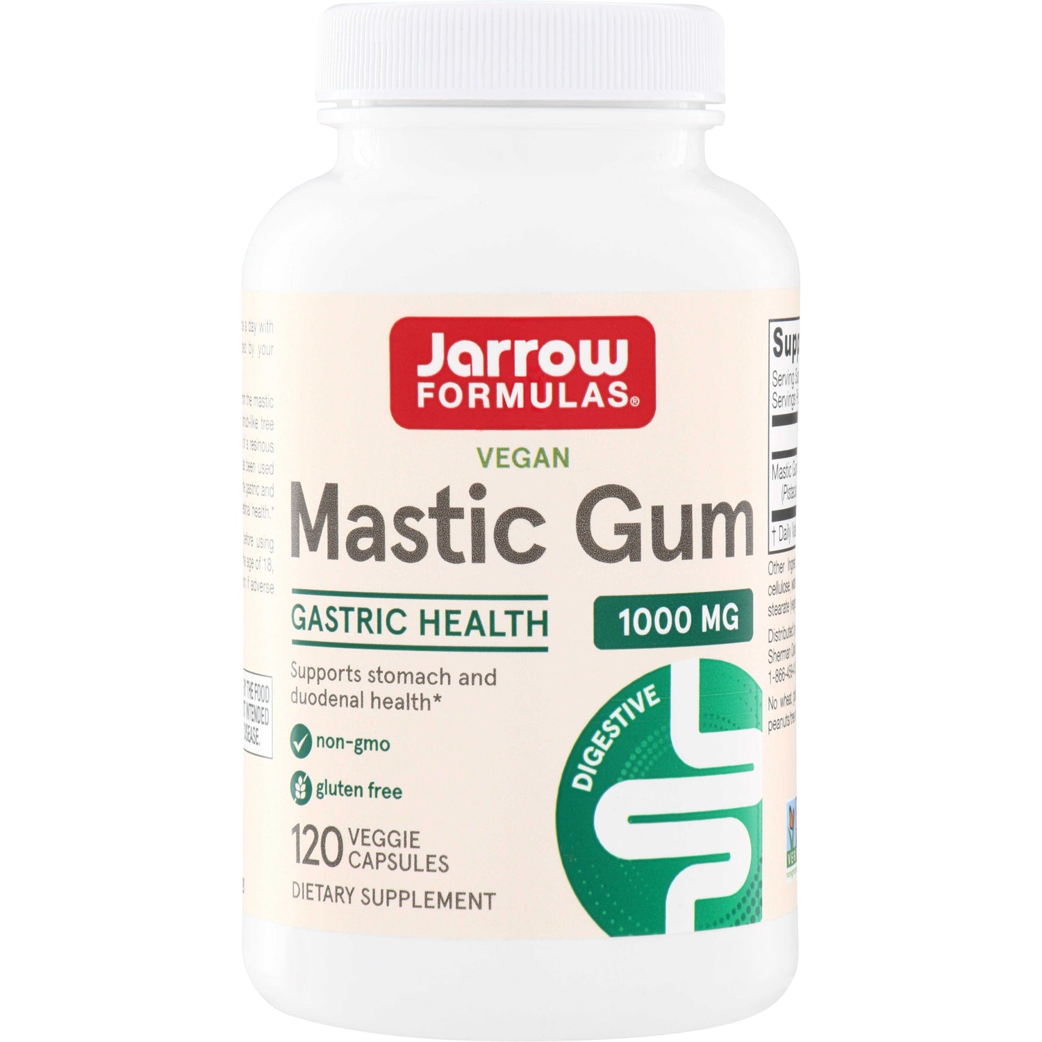JR323 | Jarrow Formulas Vegan Mastic Gum 1000 mg, Gastric Health, 120 Veggie Capsules
