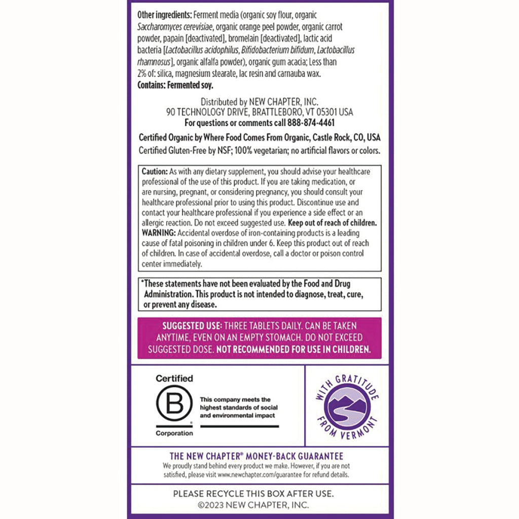 NWC262 | back label showing ingredients, caution, suggested use, and certification badges - Thumbnail