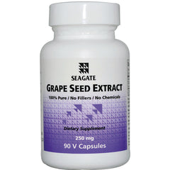 SEG004 | Seagate Grape Seed Extract dietary supplement bottle, 250 mg, 90 V Capsules
