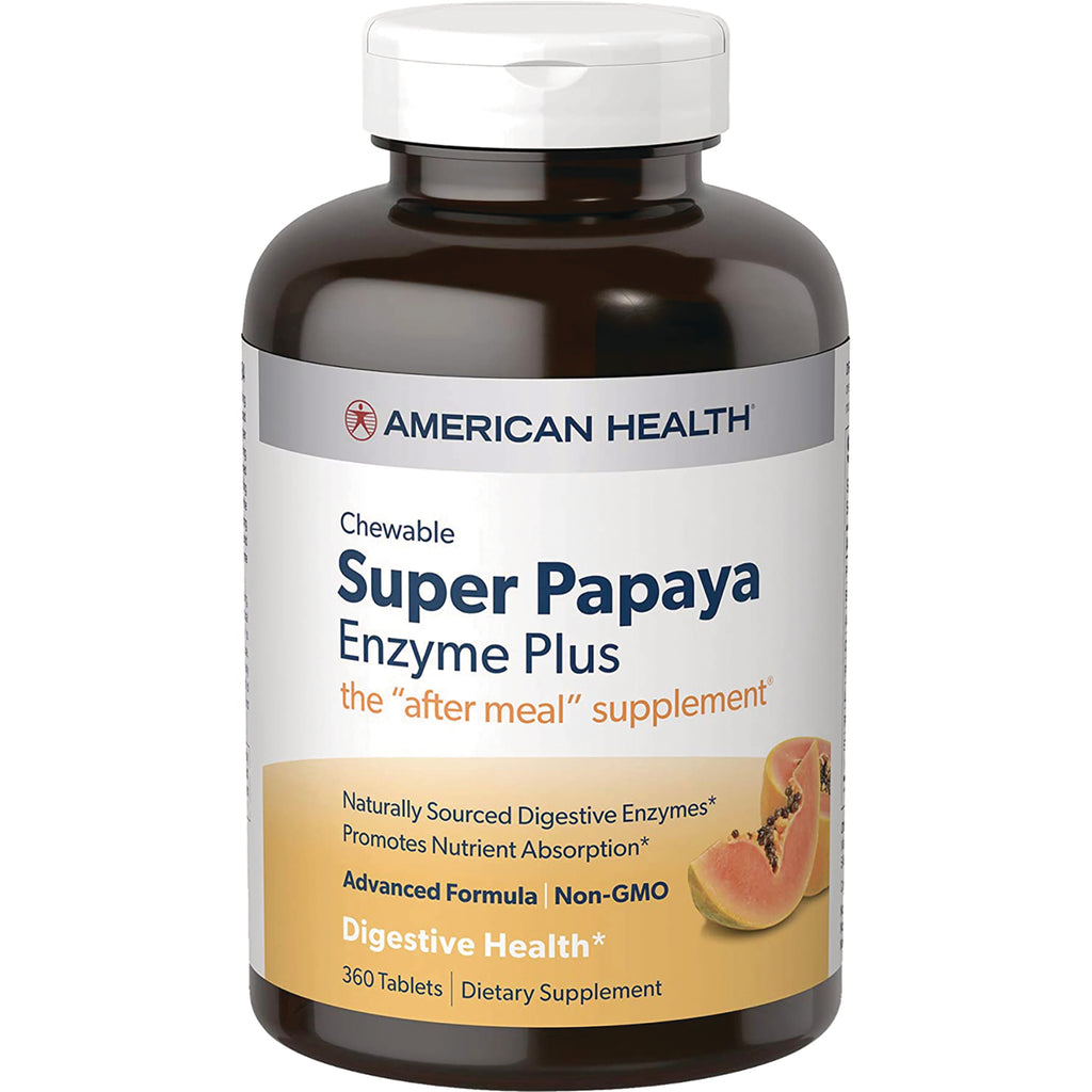 AM112 | American Health Chewable Super Papaya Enzyme Plus dietary supplement, 360 tablets - Thumbnail
