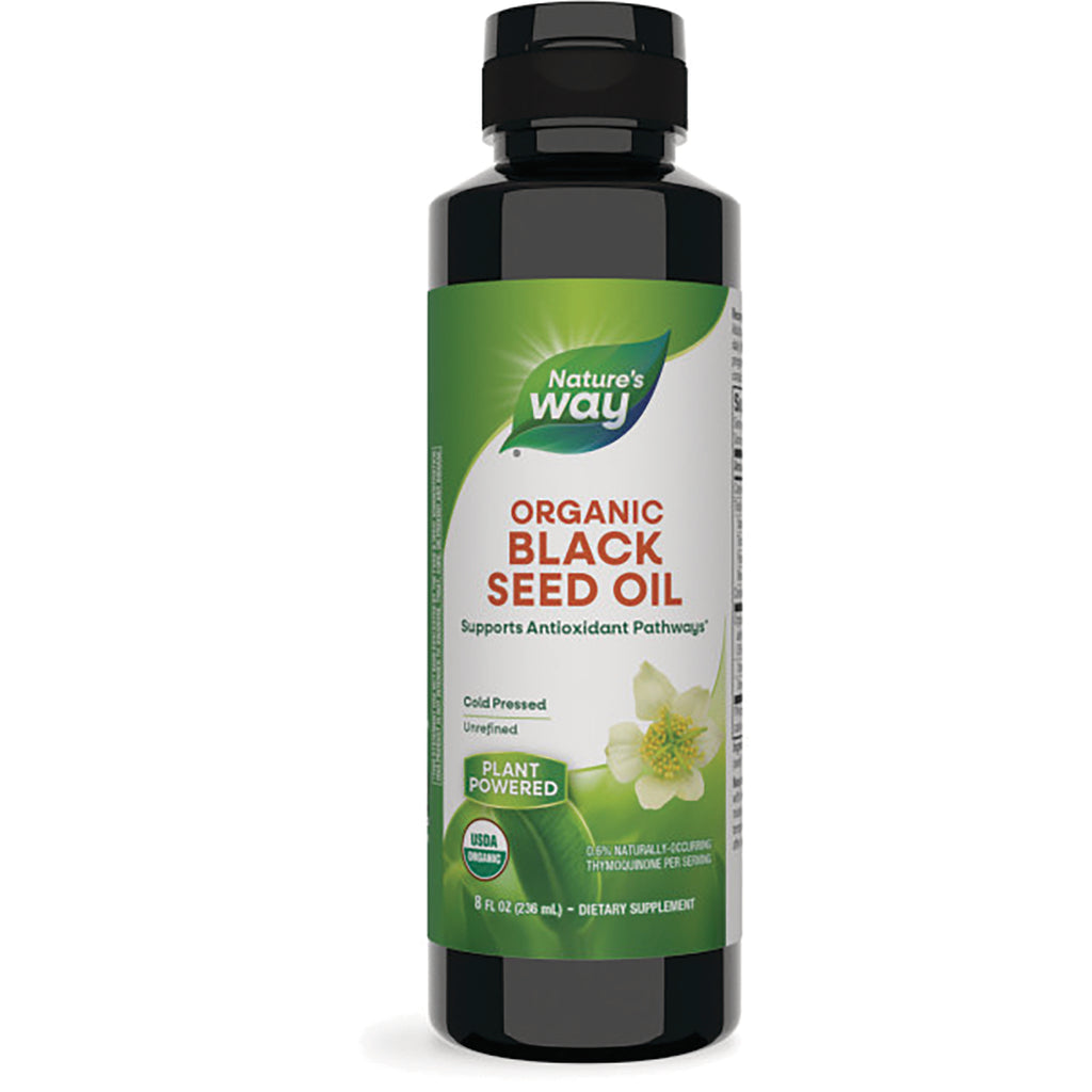 NW979 | Nature's Way Organic Black Seed Oil 8 fl oz bottle front label reading Plant Powered USDA Organic - Thumbnail