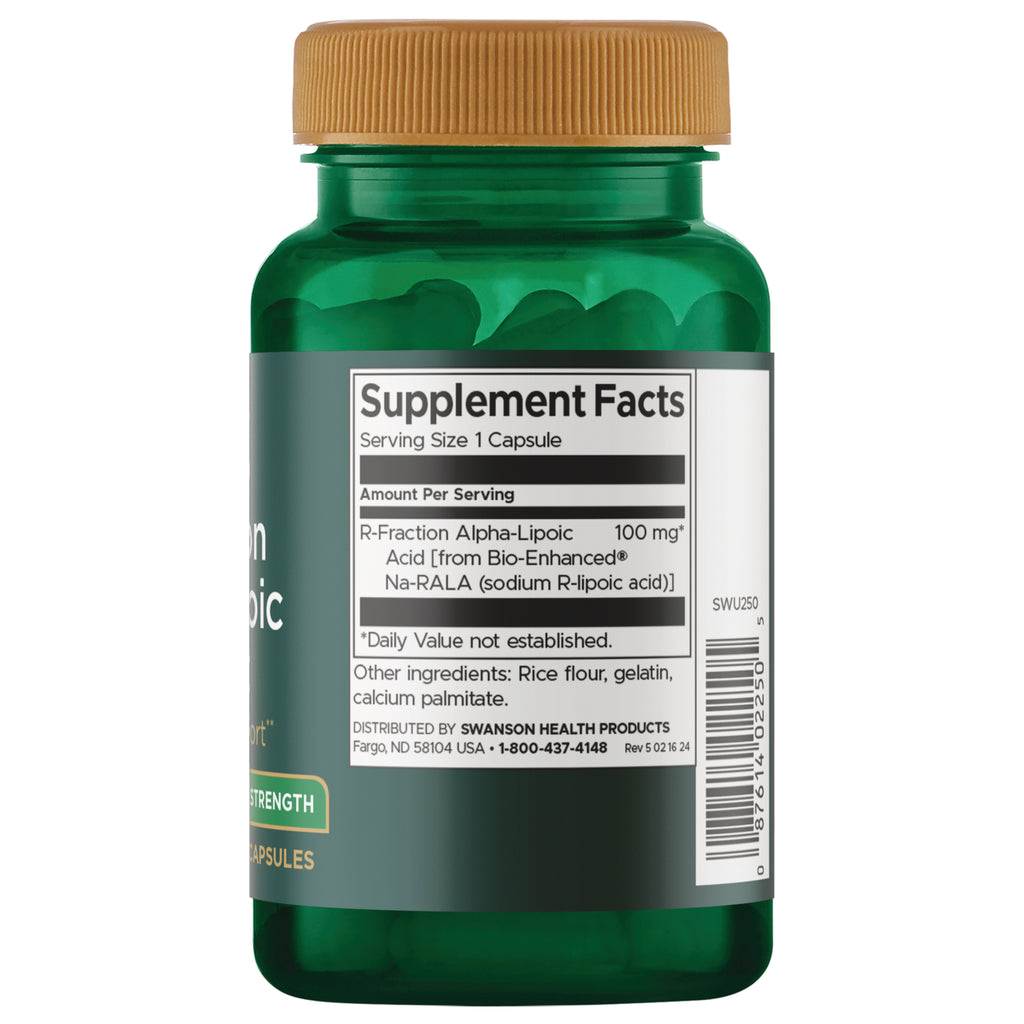 SWU250 | Back label with supplement facts and serving information - Thumbnail