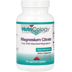 NCL019 | NutriCology Magnesium Citrate supplement bottle, hypoallergenic, 90 vegetarian capsules