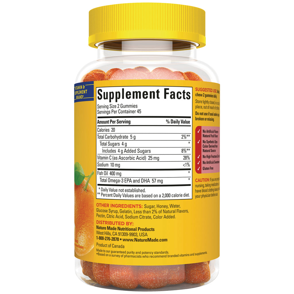 NTM035 | Back of gummy supplement bottle showing Supplement Facts panel, ingredients, and distributor info - Thumbnail