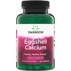 SWU1105 | Swanson Eggshell Calcium with Vitamin D3, 120 capsules bottle, Strong, Healthy Bones