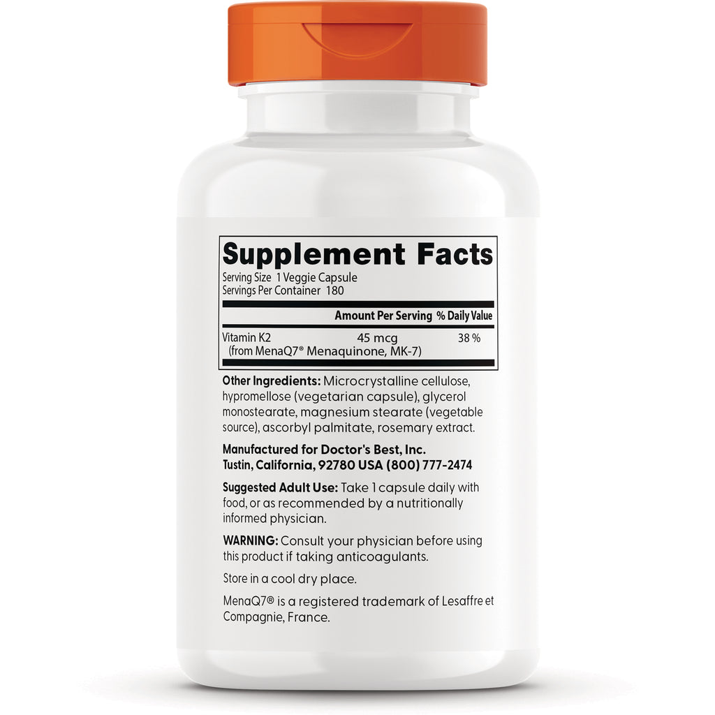 DB226 | Supplement Facts panel and ingredient list on back of white supplement bottle with orange cap - Thumbnail