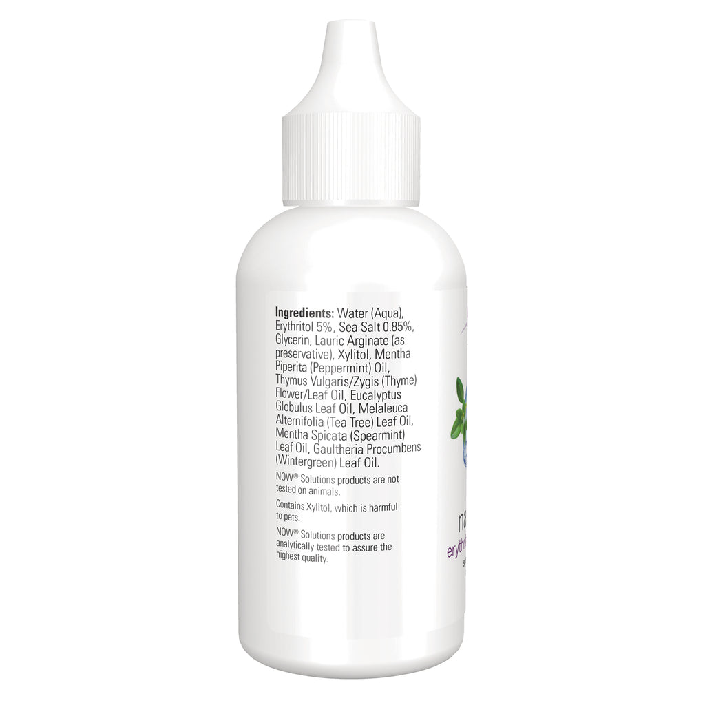 NWF402 | Back of white dropper bottle showing ingredients list and xylitol warning - Thumbnail