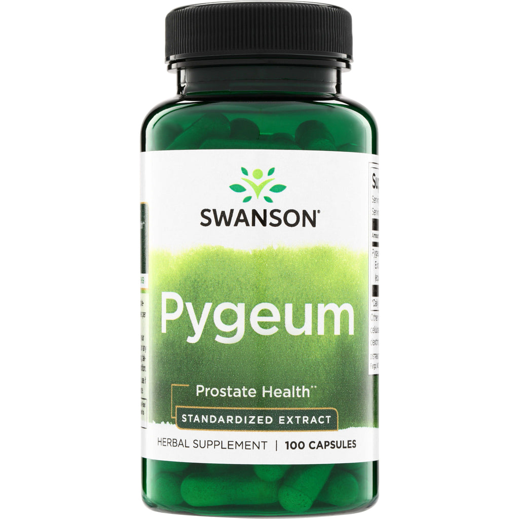 SW962 | Swanson Pygeum standardized extract, Prostate Health, herbal supplement, 100 capsules bottle front - Thumbnail