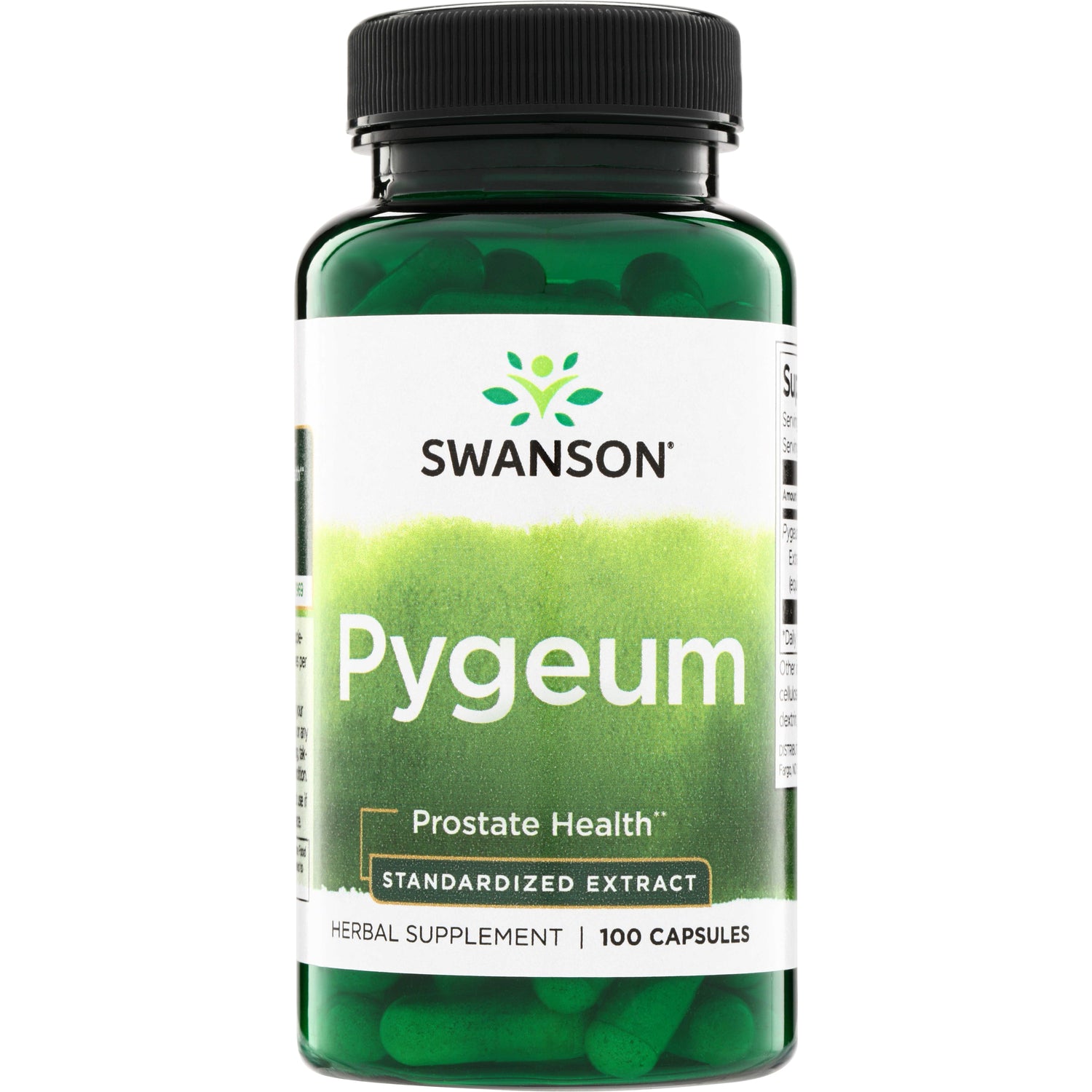 SW962 | Swanson Pygeum standardized extract, Prostate Health, herbal supplement, 100 capsules bottle front