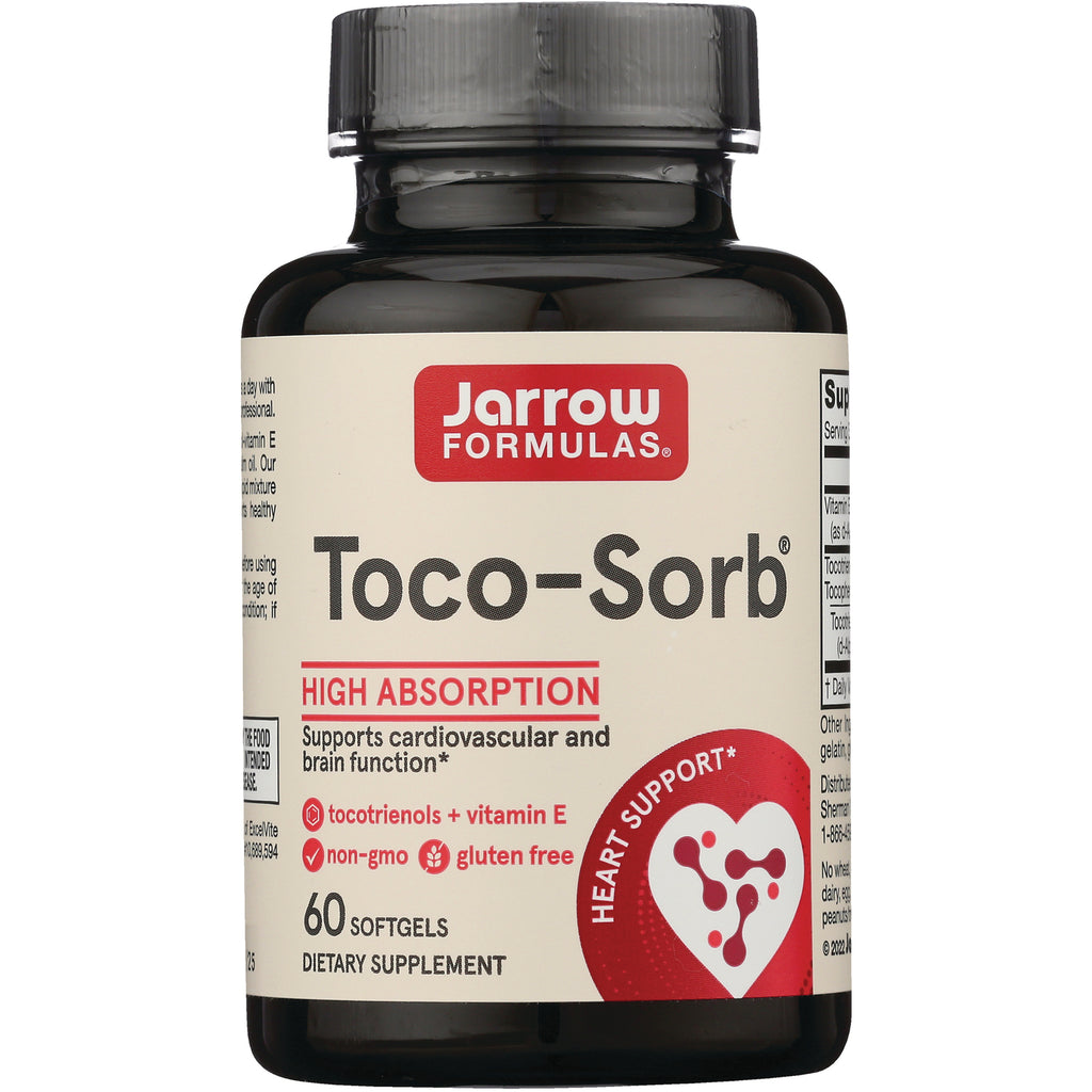 JR097 | Jarrow Formulas Toco-Sorb high absorption dietary supplement bottle, 60 softgels label - Thumbnail