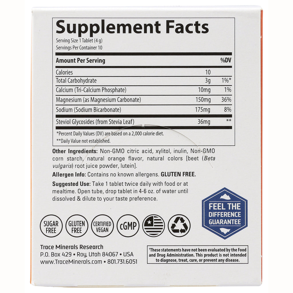 TM075 | Back label with Supplement Facts, ingredients, usage, Sugar Free, Gluten Free, Certified Vegan, cGMP - Thumbnail