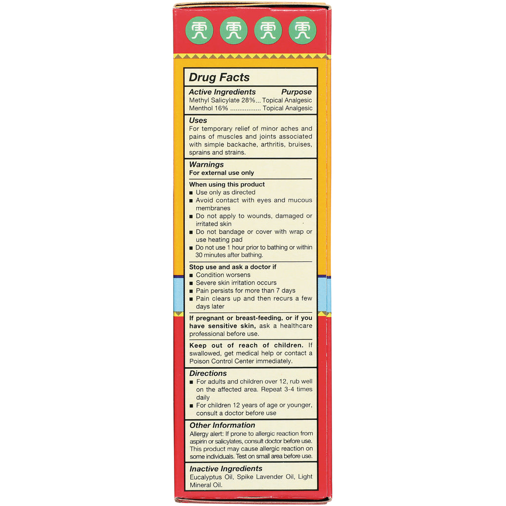 PPC009 | back panel with Drug Facts showing active ingredients Methyl Salicylate 28% and Menthol 16%, uses and warnings - Thumbnail