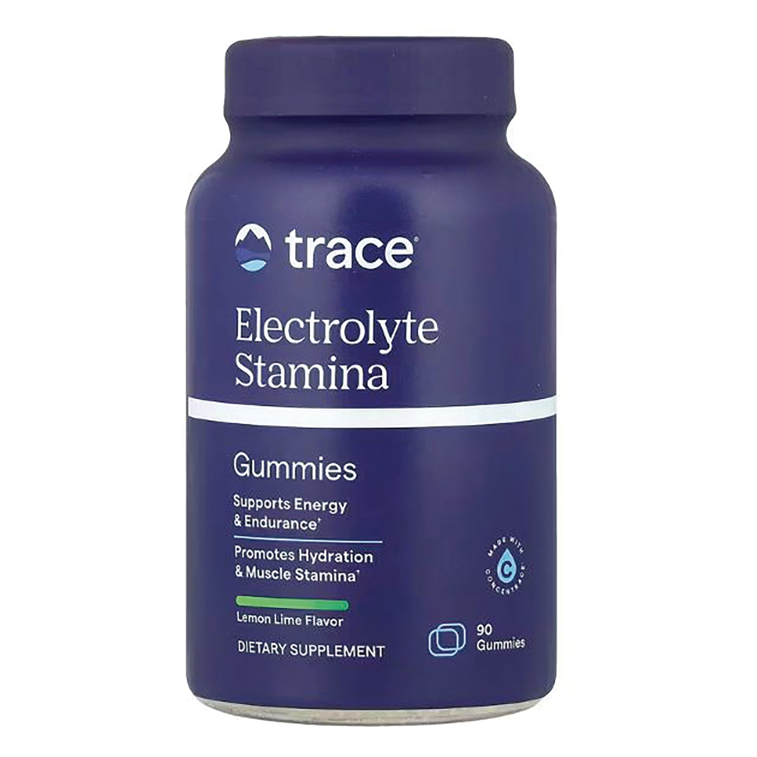 TM139 | Trace Electrolyte Stamina Gummies bottle, Lemon Lime flavor, 90 gummies