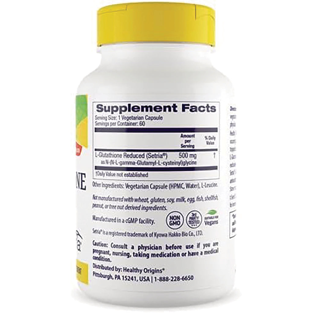 HRG002 | bottle back showing Supplement Facts panel, ingredient list, cautions, and certification icons - Thumbnail