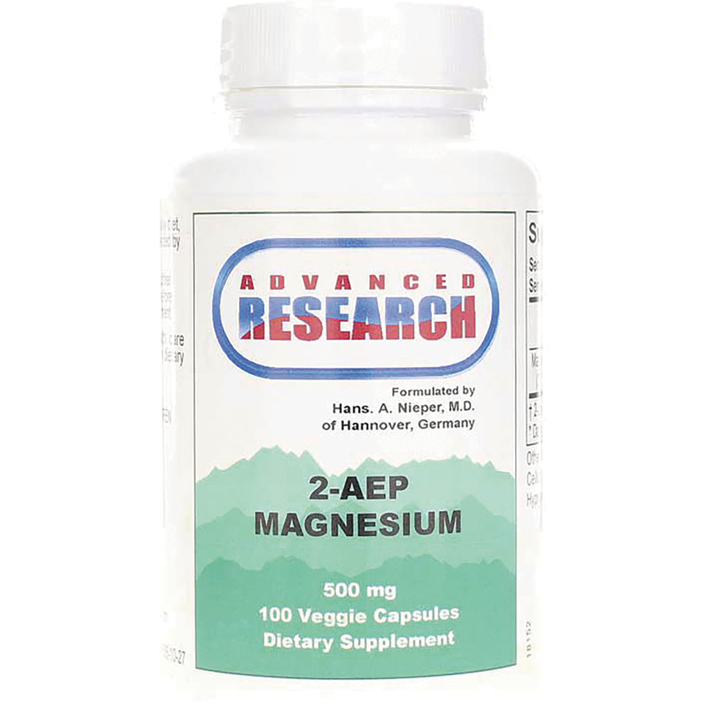 ADR018 | Advanced Research 2-AEP Magnesium 500 mg, 100 Veggie Capsules dietary supplement bottle - Thumbnail