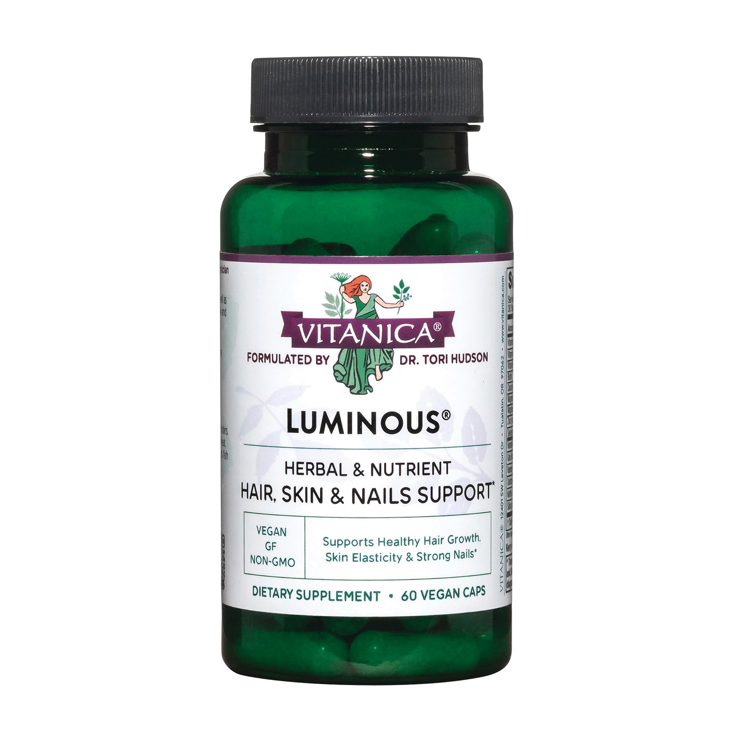VNA019 | Vitanica Luminous herbal & nutrient Hair, Skin & Nails Support, 60 vegan caps bottle