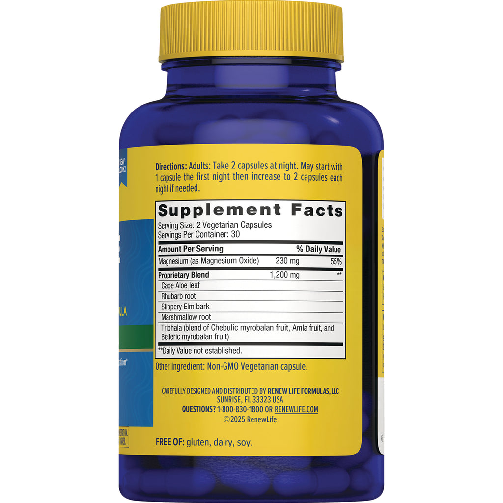 RNL015 | Back of navy supplement bottle showing Supplement Facts panel, directions and ingredients label - Thumbnail