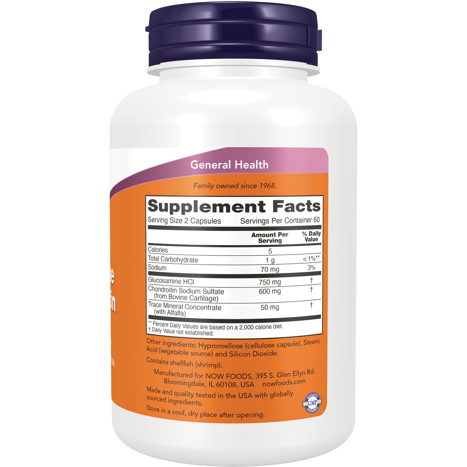 NWF310 | Back of white supplement bottle showing Supplement Facts panel and ingredient text