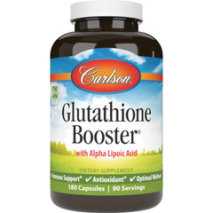 CSN207 | Carlson Glutathione Booster dietary supplement bottle with Alpha Lipoic Acid, 180 capsules, 90 servings