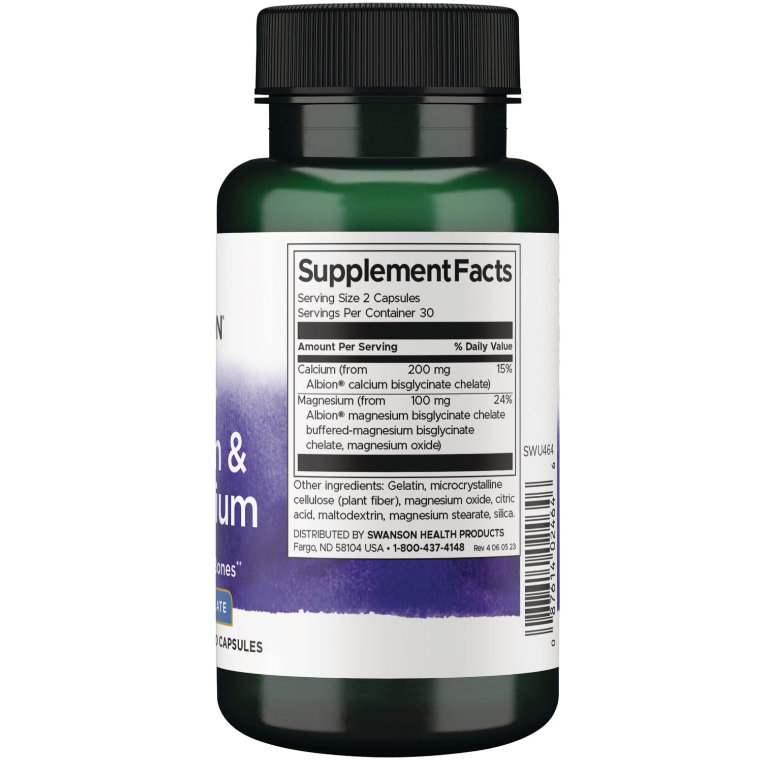 SWU464 | Back label with Supplement Facts