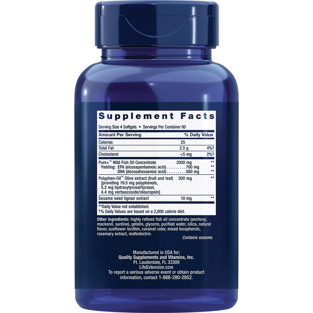 LE390 | Blue supplement bottle back showing Supplement Facts panel and ingredient list - Thumbnail