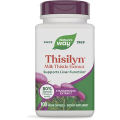 NW022 | Thisilyn Milk Thistle Extract bottle labeled Nature's Way, supports liver function, 100 vegan capsules