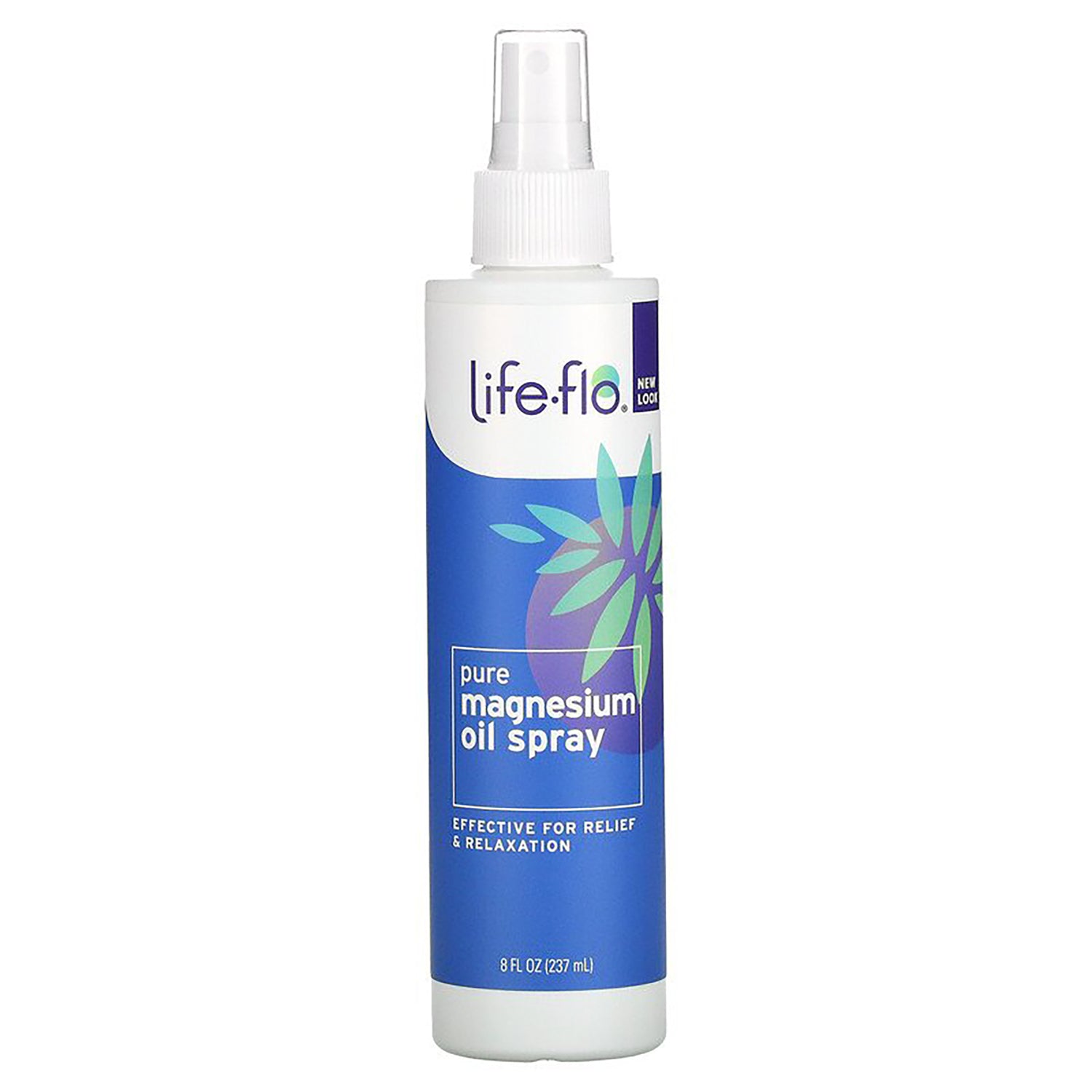 LFH032 | Life-flo pure magnesium oil spray 8 fl oz white and blue spray bottle