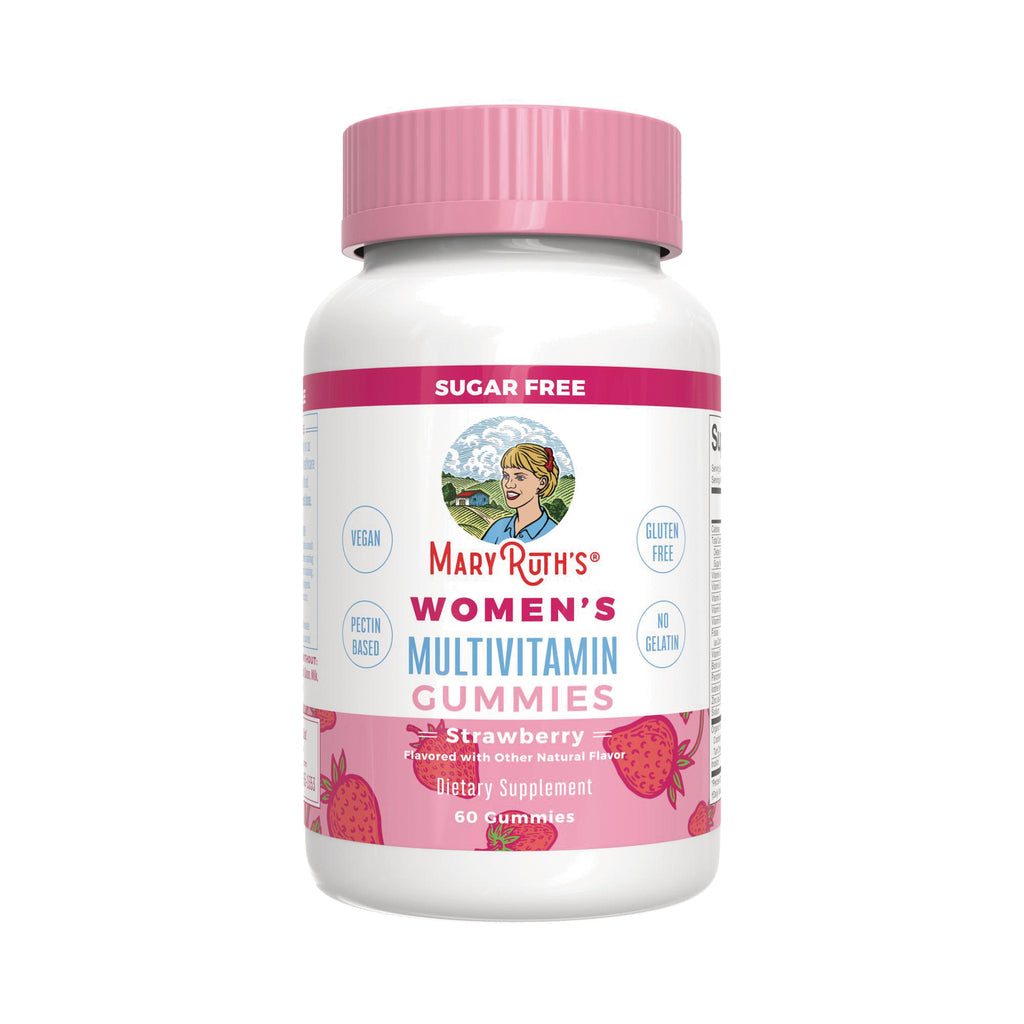 MRR040 | MaryRuth's women's multivitamin gummies bottle, strawberry flavor with pink cap and label - Thumbnail