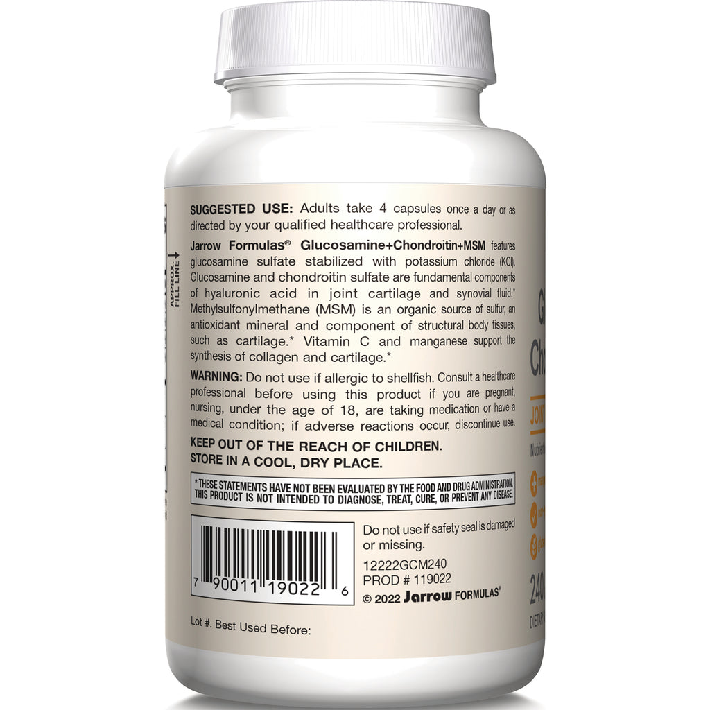 JR082 | Back label of supplement bottle showing suggested use, warnings, ingredients and barcode - Thumbnail