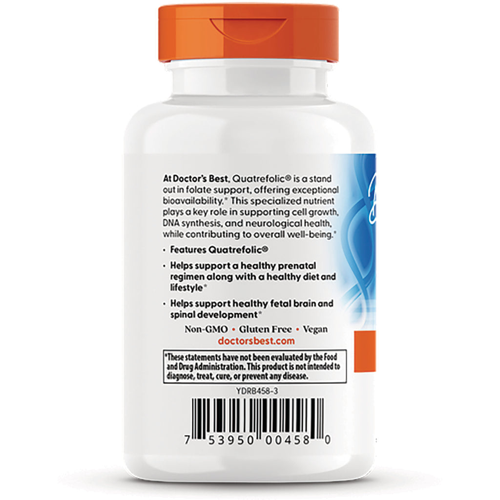 DB296 | back label of white supplement bottle showing product benefits, Non-GMO, Gluten Free, Vegan and barcode - Thumbnail