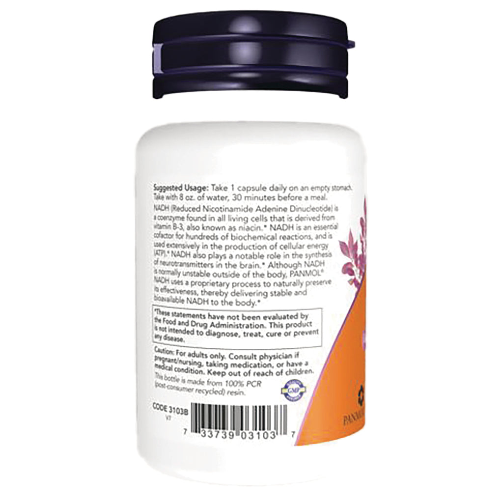 NWF393 | White supplement bottle back label showing suggested usage, warnings, and barcode - Thumbnail