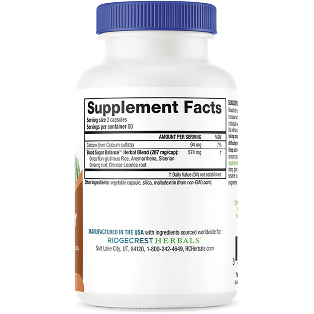PH045 | Bottle back label showing Supplement Facts, serving size, ingredient list and Ridgecrest Herbals manufacturer info - Thumbnail
