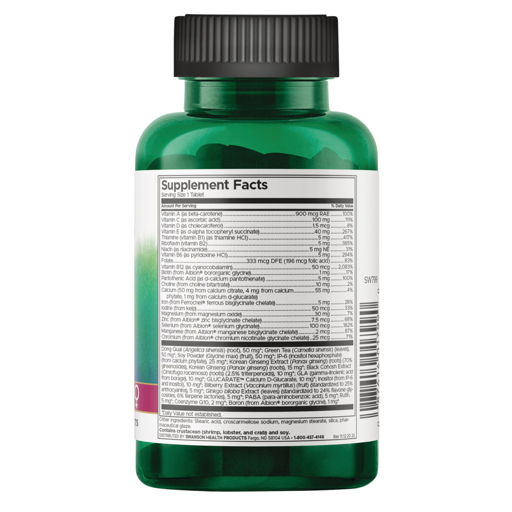 SW800 | Back of green supplement bottle showing Supplement Facts panel and ingredients list - Thumbnail