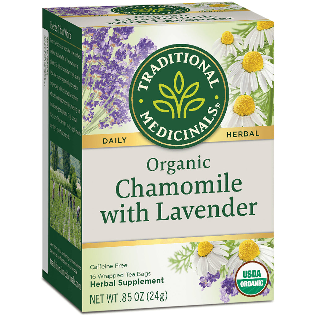 TMD012 | Traditional Medicinals Organic Chamomile with Lavender tea box, caffeine free, 16 tea bags, USDA Organic - Thumbnail