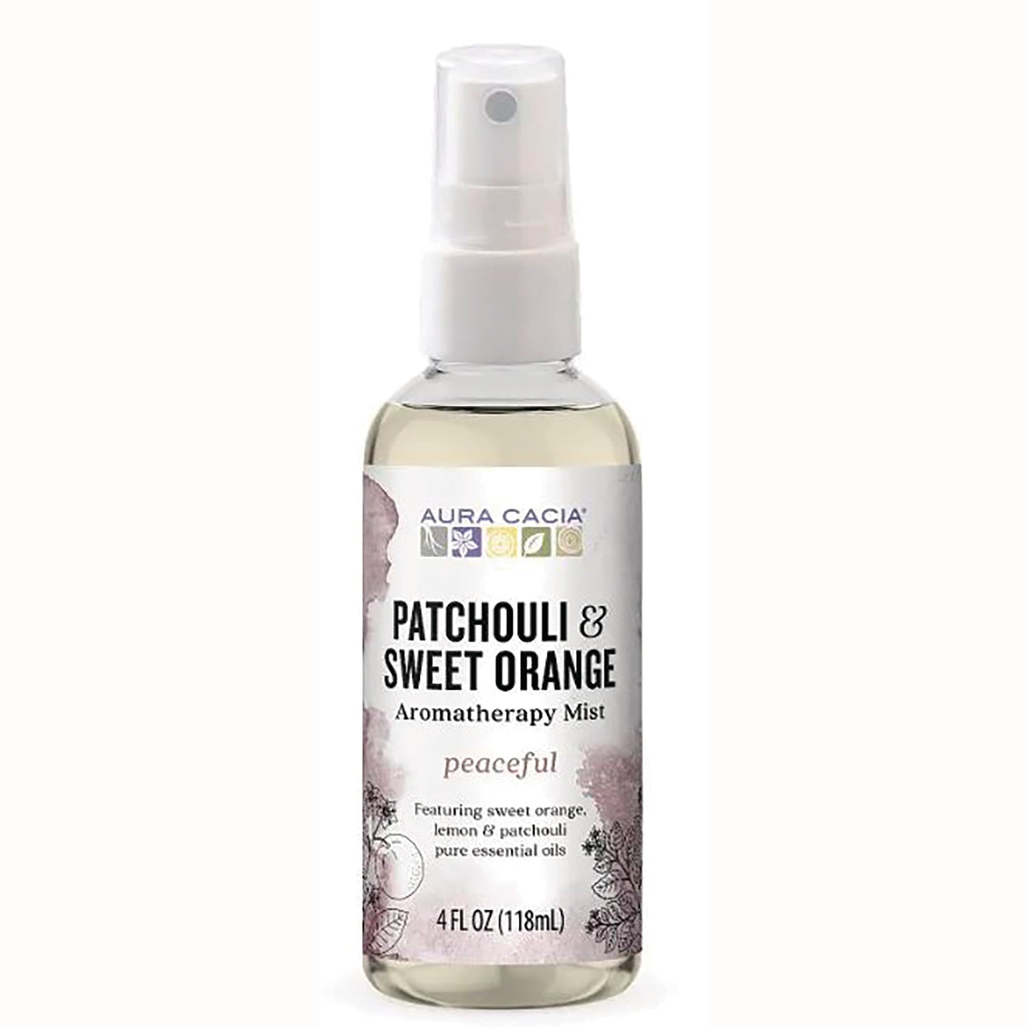 ARC053 | Aura Cacia Patchouli & Sweet Orange aromatherapy mist spray bottle 4 fl oz