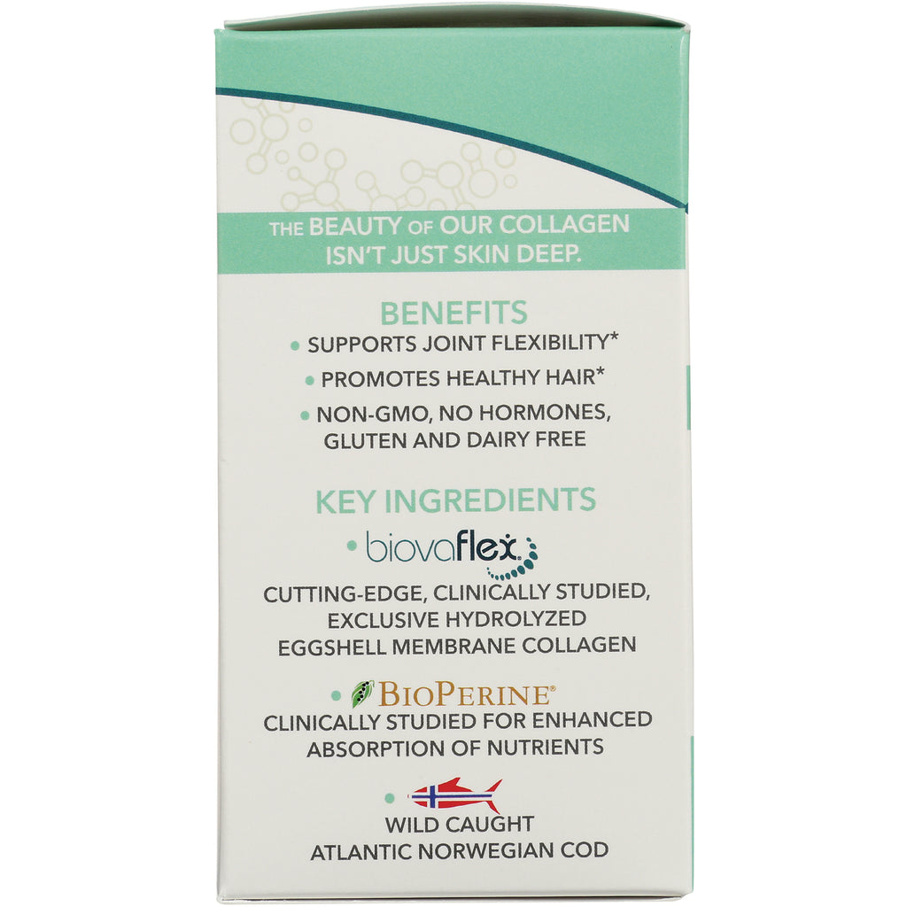 NAT410 | back of green and white box listing benefits: supports joint flexibility; promotes healthy hair; key ingredients BiovaFlex and BioPerine - Thumbnail