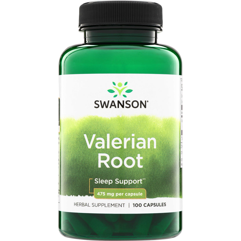 SW506 | Swanson Valerian Root Sleep Support, 475 mg per capsule, 100 capsules, front of bottle - Thumbnail