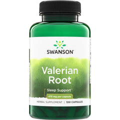 SW506 | Swanson Valerian Root Sleep Support, 475 mg per capsule, 100 capsules, front of bottle