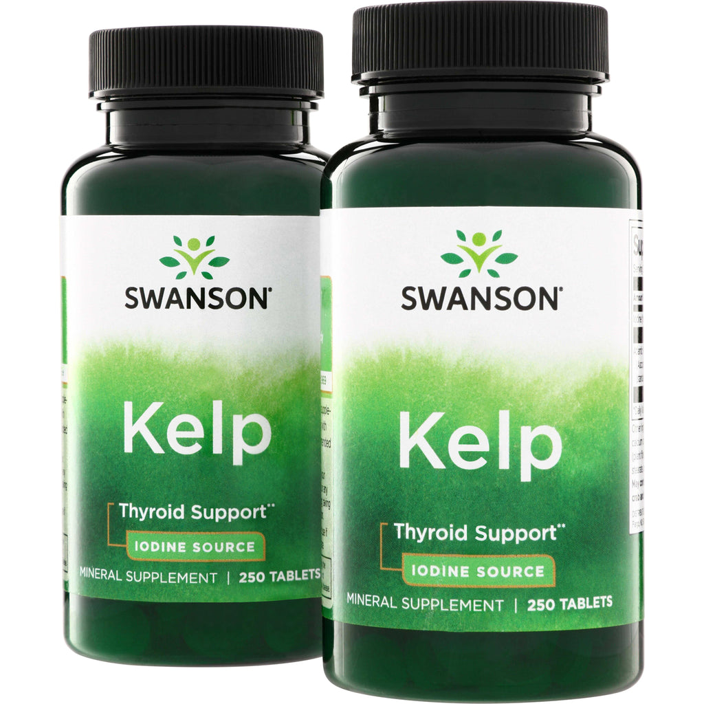 SW1746 | Swanson Kelp bottles, Thyroid Support, Iodine Source, mineral supplement, 250 tablets - Thumbnail