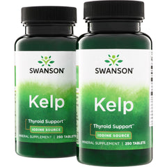 SW1746 | Swanson Kelp bottles, Thyroid Support, Iodine Source, mineral supplement, 250 tablets
