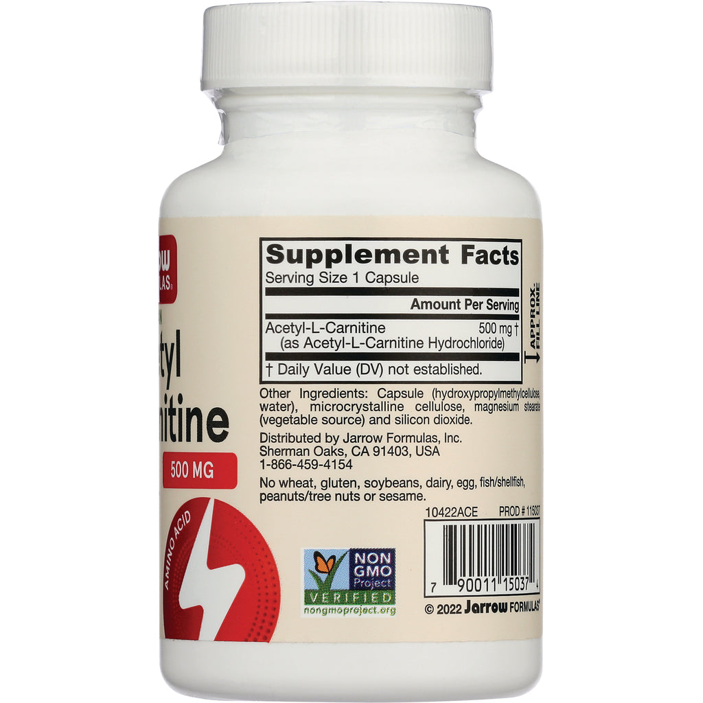 JR002 | back label showing Supplement Facts panel, ingredient list, Non-GMO Project seal and barcode - Thumbnail