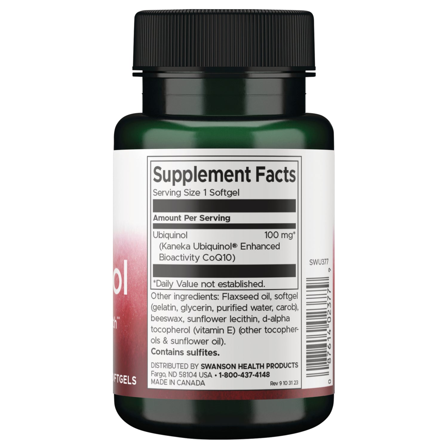 SWU1087 | Supplement Facts: serving size 1 softgel