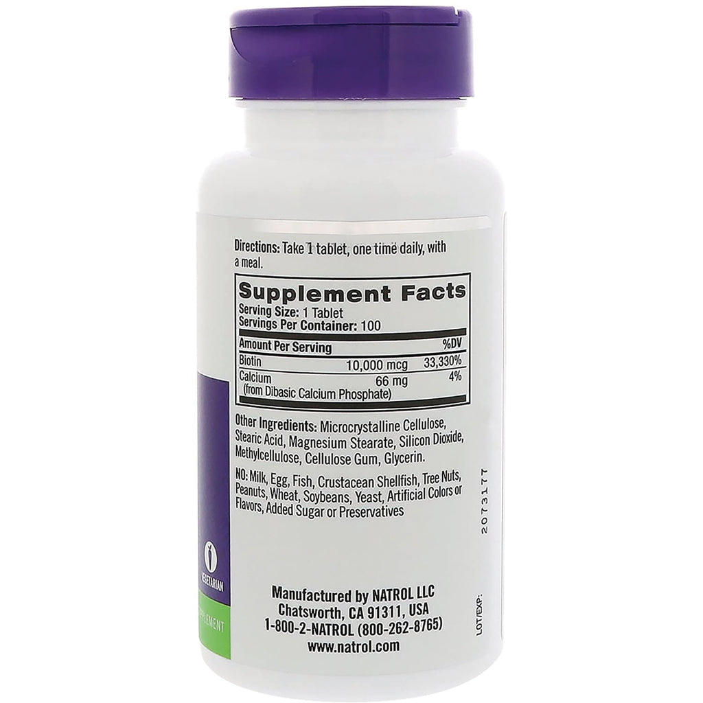 NA503 | back of white supplement bottle showing Supplement Facts panel and ingredient text, purple cap - Thumbnail