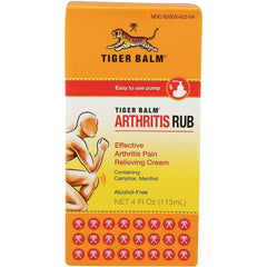 PPC005 | Tiger Balm ARTHRITIS RUB front box with product name, effective arthritis pain relieving cream, NET 4 Fl Oz