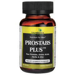 FB060 | PROSTABS PLUS supplement bottle by futurebiotics labeled Raw Prostate, Amino Acids, Herbs & Zinc with Lycopene & Pomegranate, 90 tablets