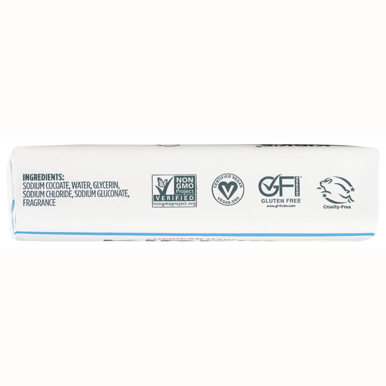 KIR001 | back of packaging showing ingredients list and Non GMO, vegan, gluten free and cruelty-free icons