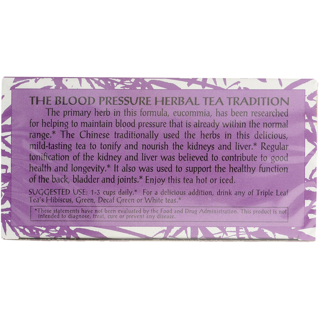 TLT016 | Back panel with text 'THE BLOOD PRESSURE HERBAL TEA TRADITION' and suggested use 13 cups daily - Thumbnail