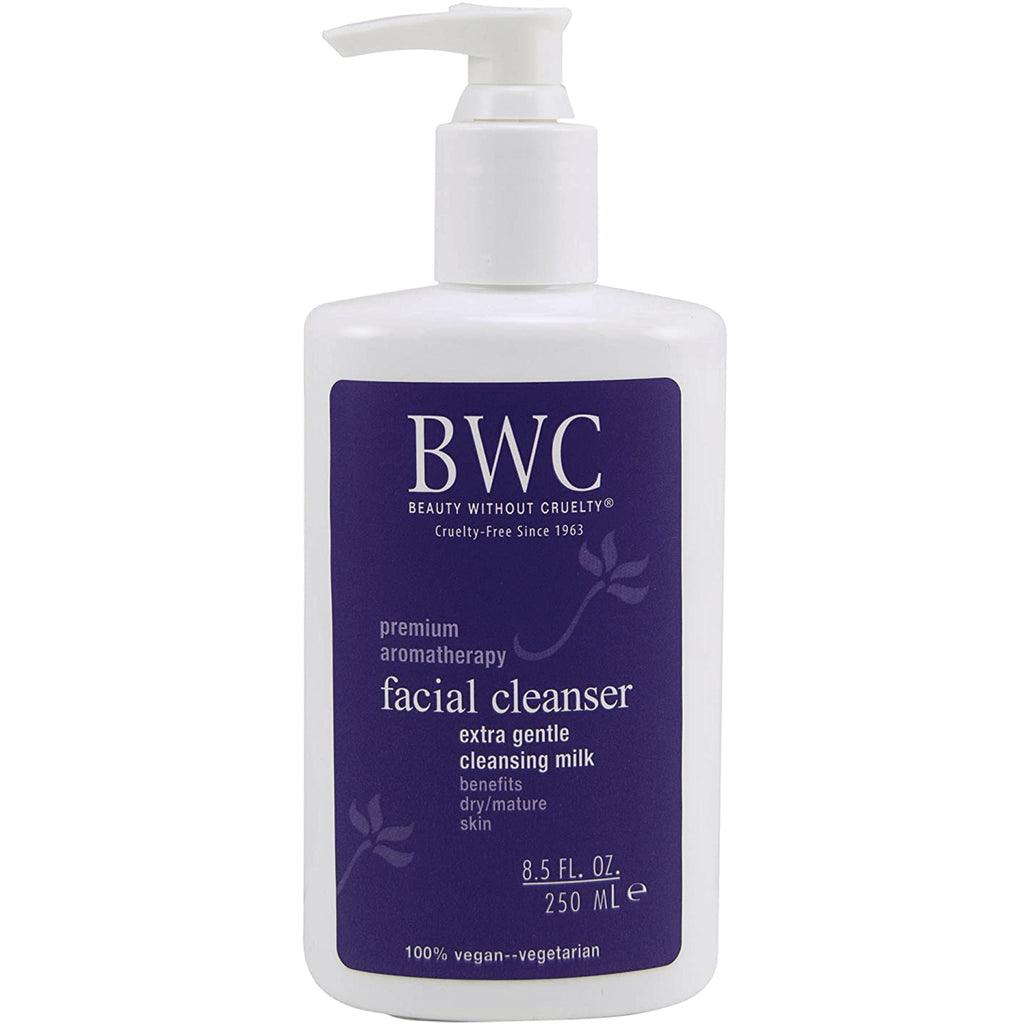 BWC086 | front view of BWC facial cleanser pump bottle labeled extra gentle cleansing milk 250 ml - Thumbnail
