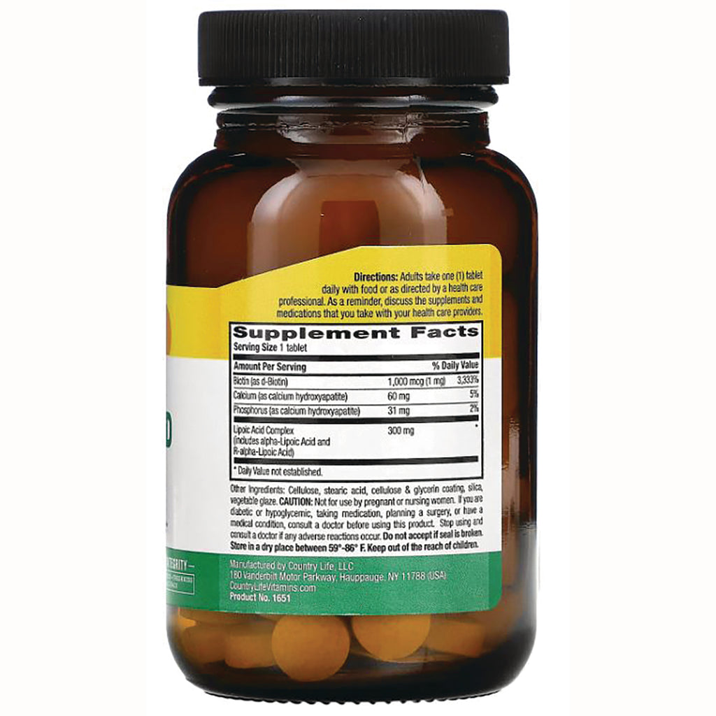 CRL304 | Back of amber supplement bottle showing Supplement Facts label, directions and visible tablets - Thumbnail